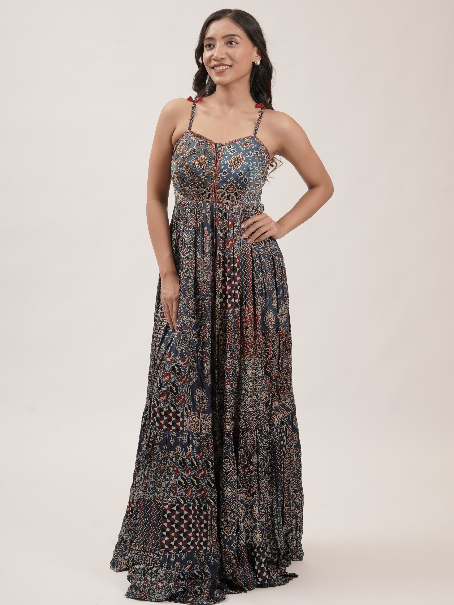 Blue Modal Silk Dress