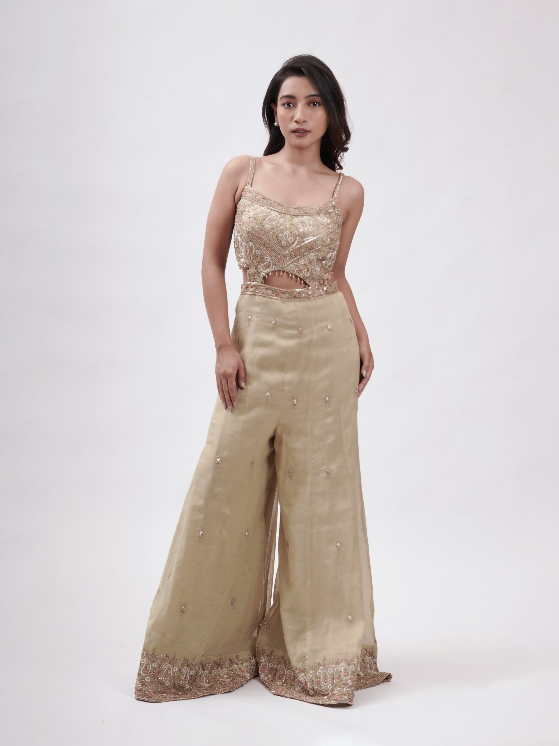 Olive Gold Tissue Top