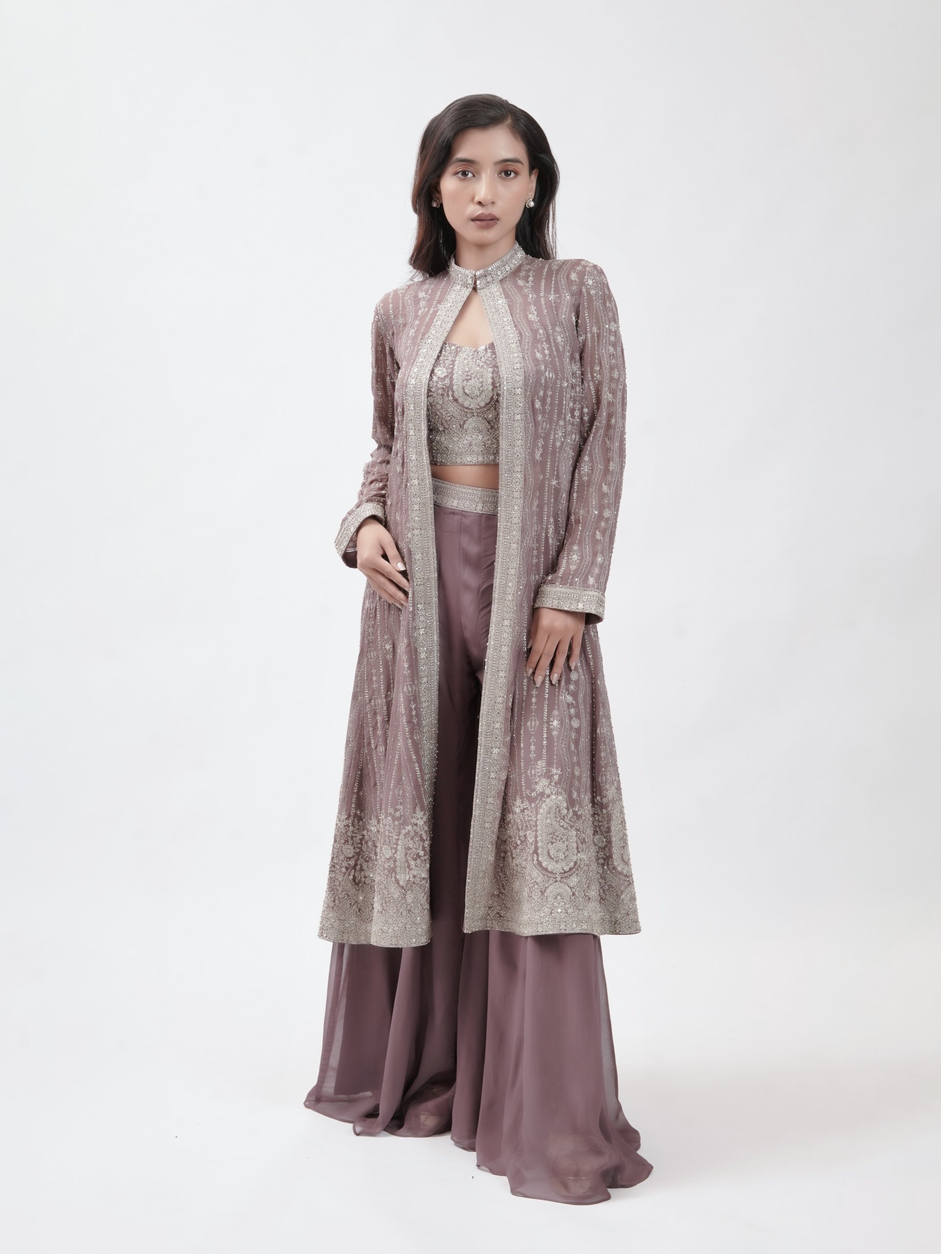 Grape Violet Georgette Palazzo
