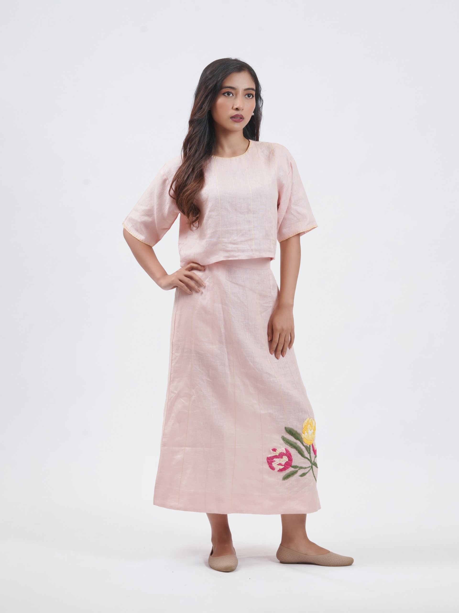 Baby Pink Linen Co-ord