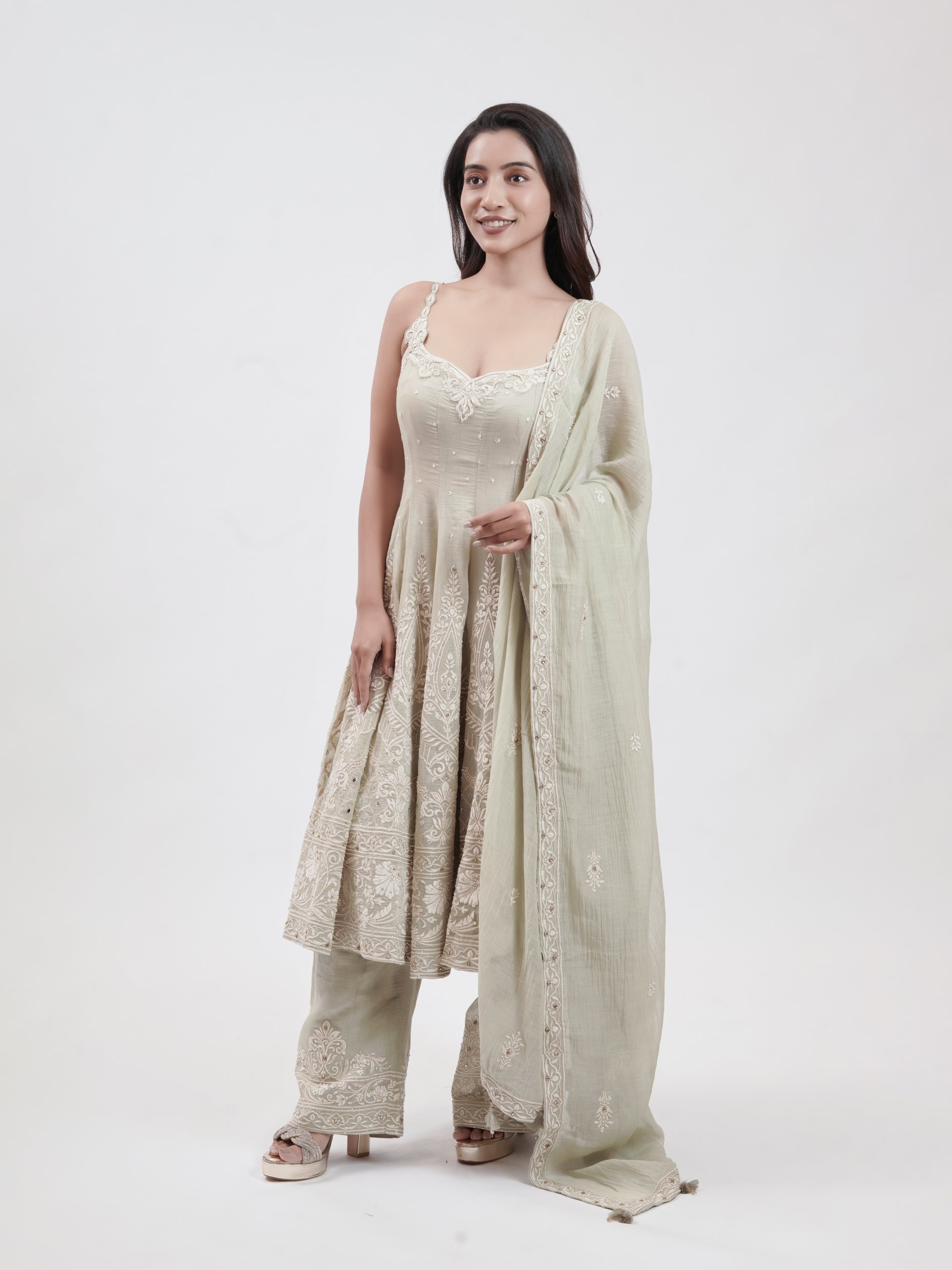 Sage Green Mul Palazzo