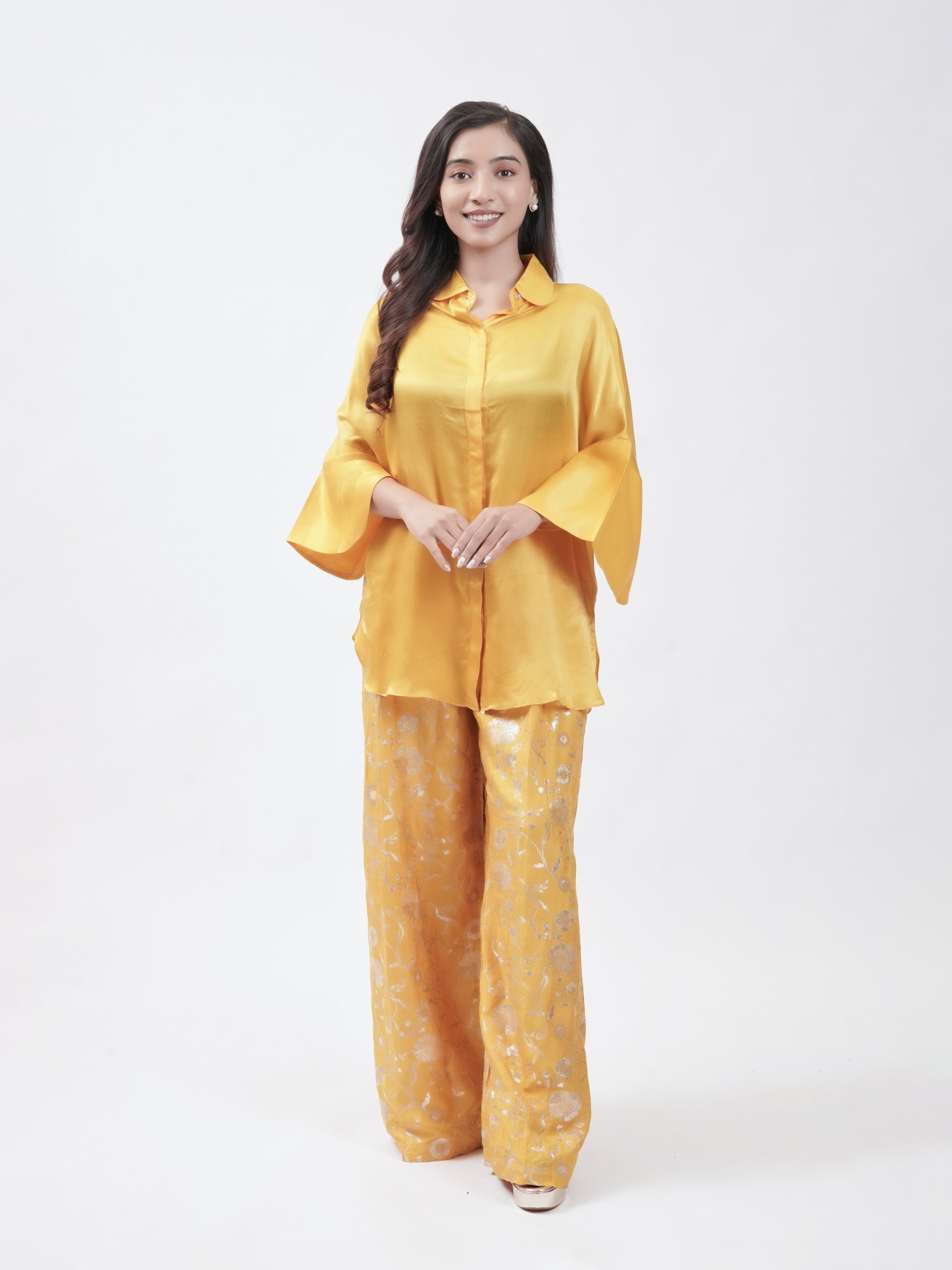 Deep Yellow Satin Kurta 