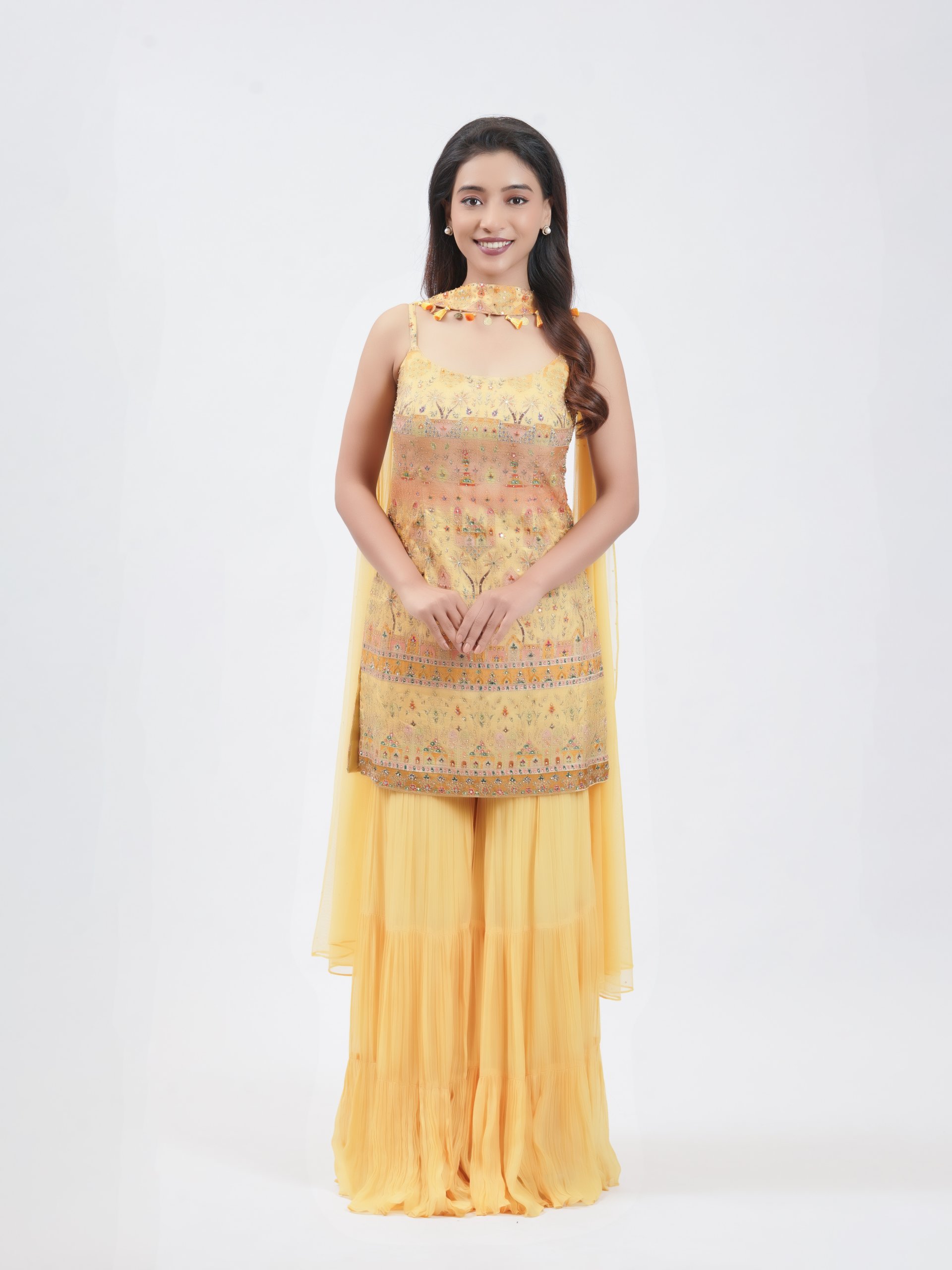 Chrome Yellow Crepe Palazzo