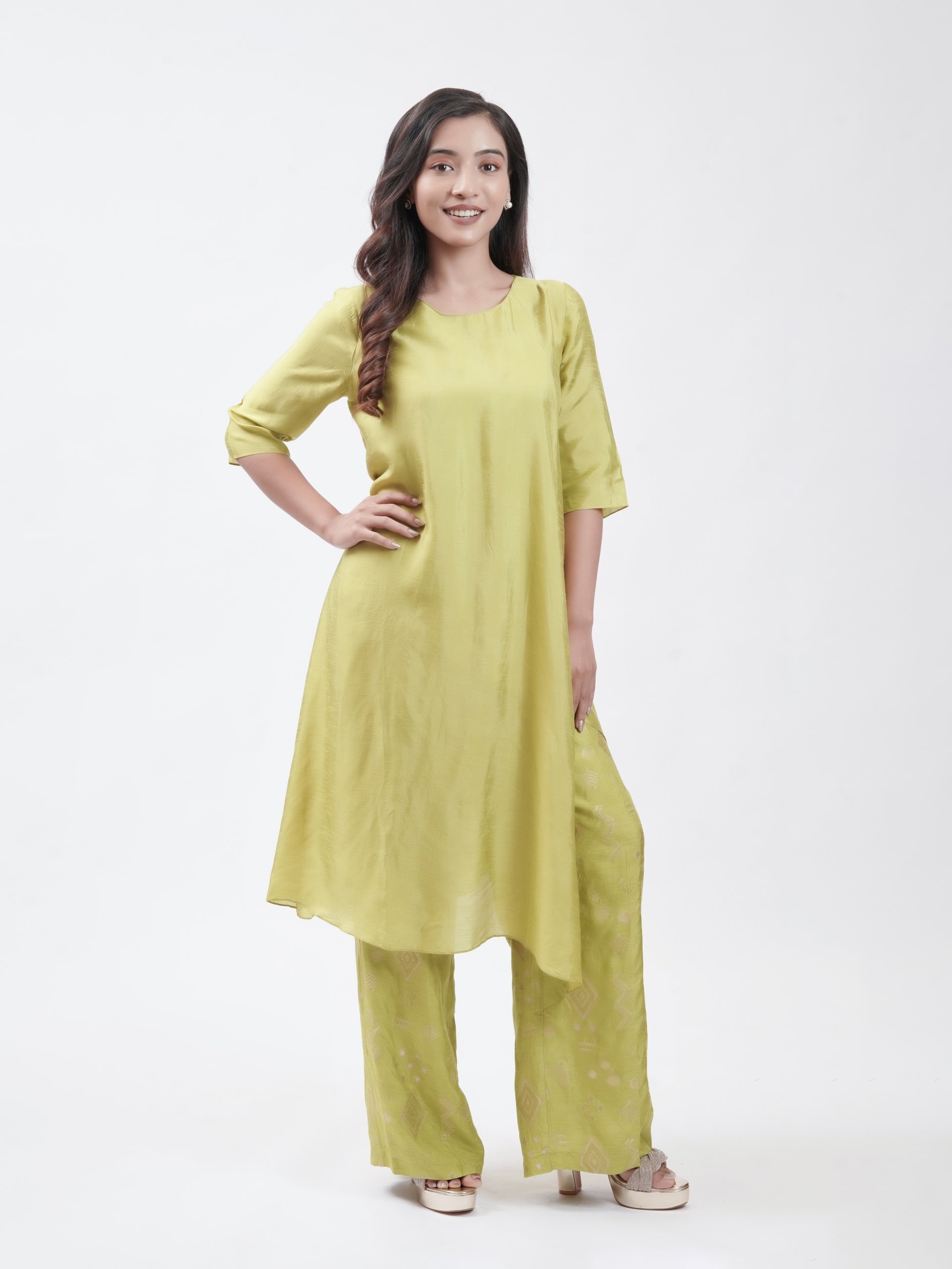 Neon Raw Silk Kurta 