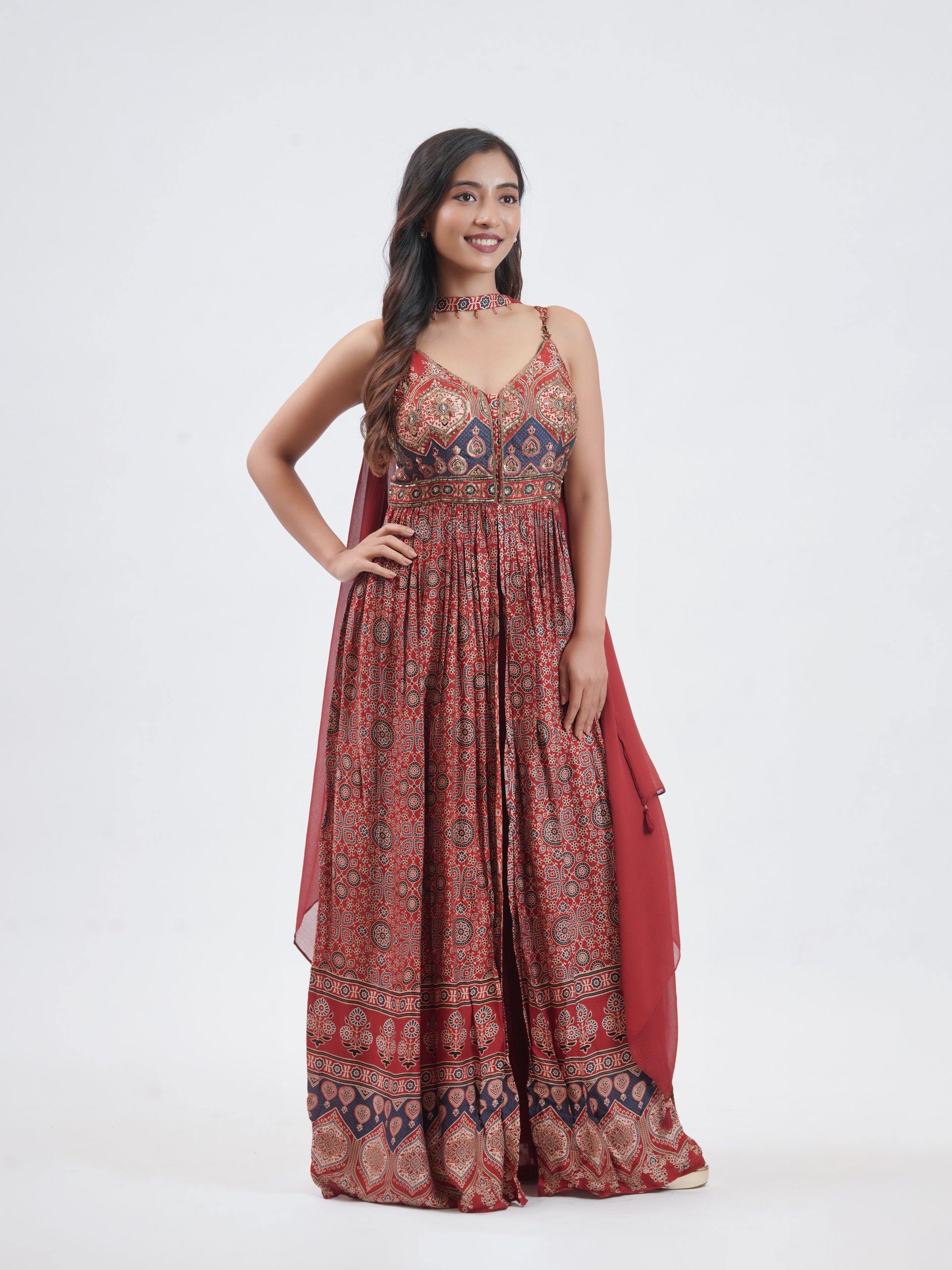 Maroon Modal Silk Palazzo